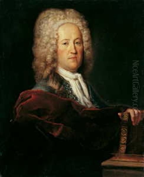 Bildnisse Des Dr. Pierre Carita (1676-1756) Und Seiner Gemahlin Jeanne Oil Painting by Antoine Pesne