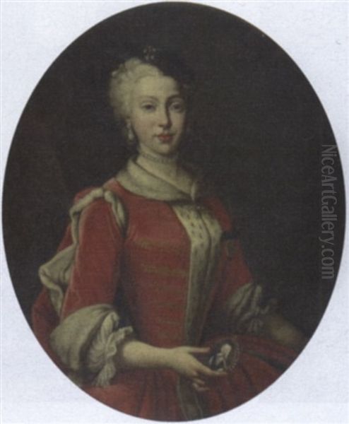 Portrait Of Princess Poniatowska Oil Painting by Antoine Pesne