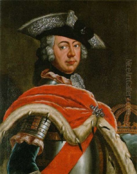 Portrat Von Friedrich Ii., Konig Von Preussen Oil Painting by Antoine Pesne