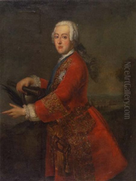 Herzog Karl Von Braunschweig-luneburg Oil Painting by Antoine Pesne