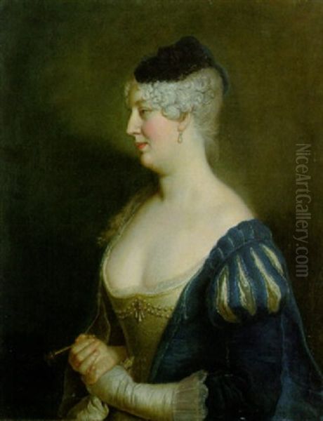 Henriette Von Zerbst Oil Painting by Antoine Pesne