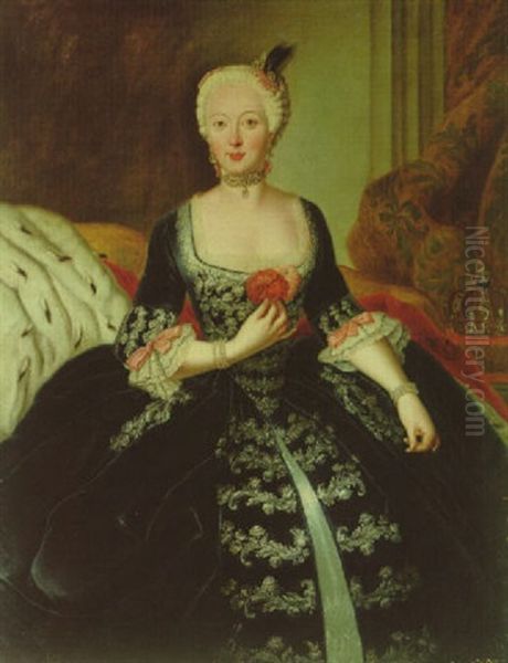 Konigin Elisabeth Christine Von Preussen Oil Painting by Antoine Pesne