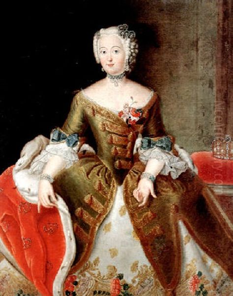 Prinzessin Amalie Von Preussen, Abtissin Von Quedlinburg Oil Painting by Antoine Pesne