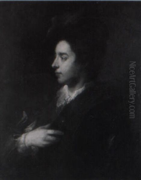 Portrait D'un Jeune Homme De Profil Oil Painting by Antoine Pesne