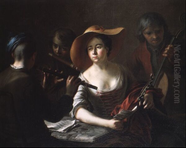 Le Concert Oil Painting by Antoine Pesne