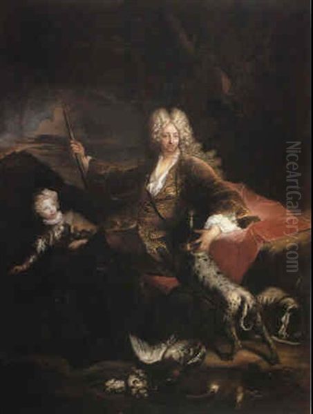 Portrait Of The Marchese Paolo Corbelli Oil Painting by Antoine Pesne