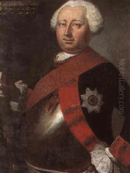 Portrait Of Carl Wilhelm Friedrich, Margrave Of Anspach Oil Painting by Antoine Pesne