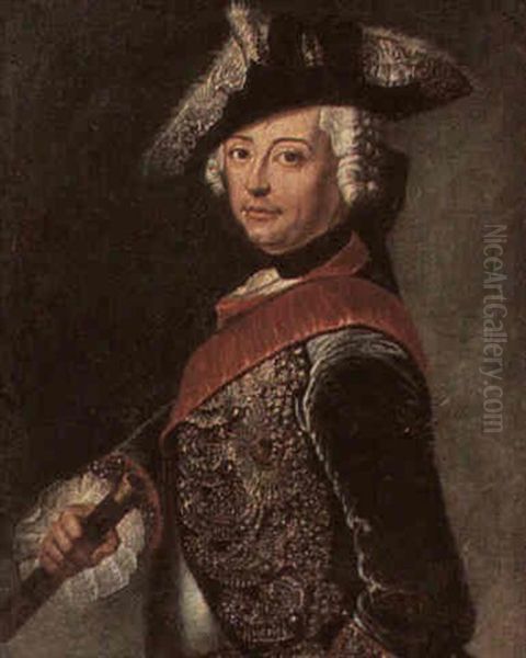 Portrait Of Frederick The Great Oil Painting by Antoine Pesne