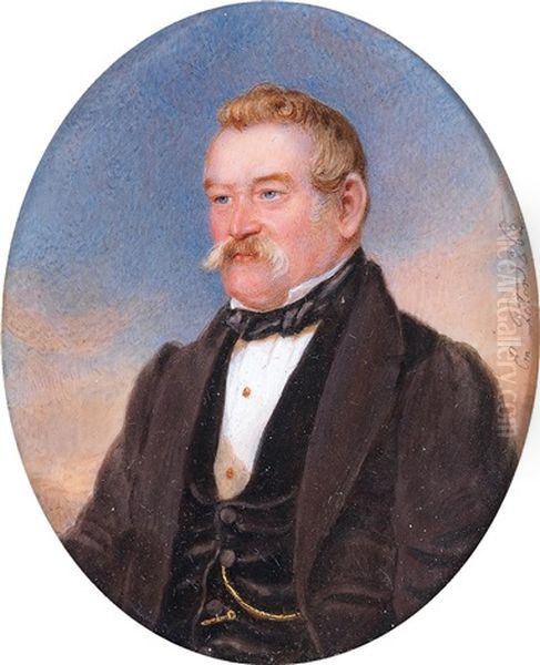 A Portrait Of A Gentleman With A Moustache Oil Painting by Emanuel Thomas Peter