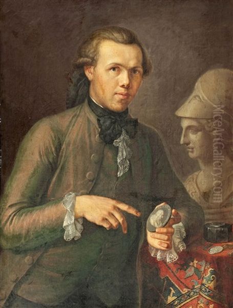 Dreiviertelportrait Eines Medaillensammlers Oil Painting by Wenceslaus (Wenzel) Peter