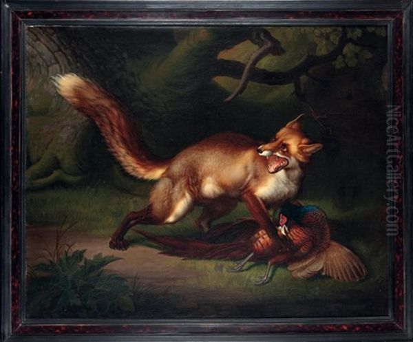 Renard Ravissant Un Faisan by Wenceslaus (Wenzel) Peter