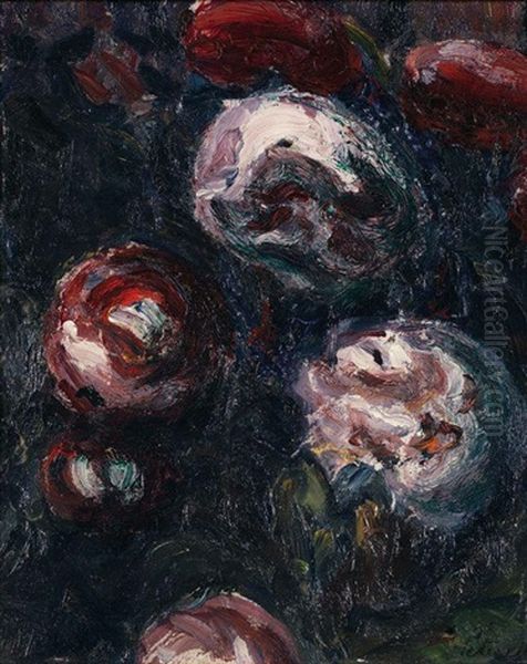 Fleurs Oil Painting by Adolphe Peterelle