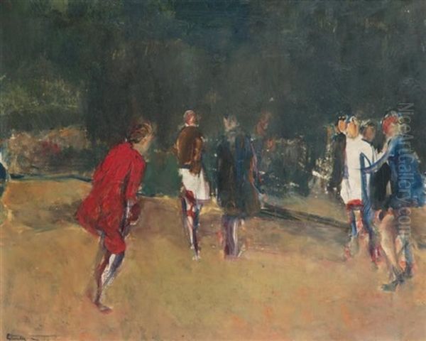 Promeneurs Au Bois Oil Painting by Adolphe Peterelle