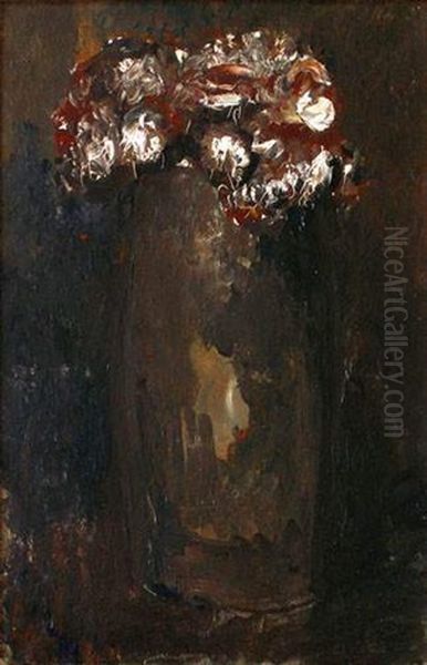 Vase De Fleurs Oil Painting by Adolphe Peterelle