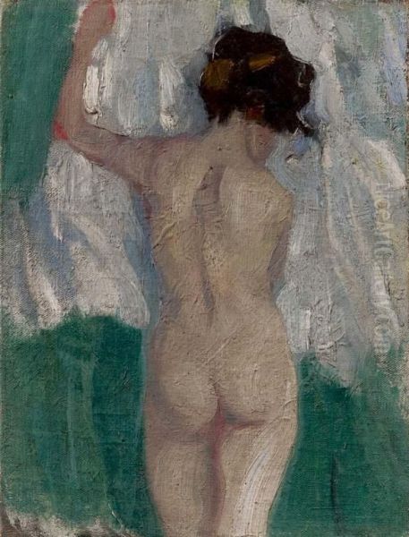 Nudo Femminile - 1902 Oil Painting by Grigory Mikhailovich Bobrovsky