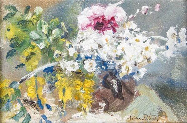 Stillleben Mit Blumenstraus In Vase Oil Painting by Anna Peters