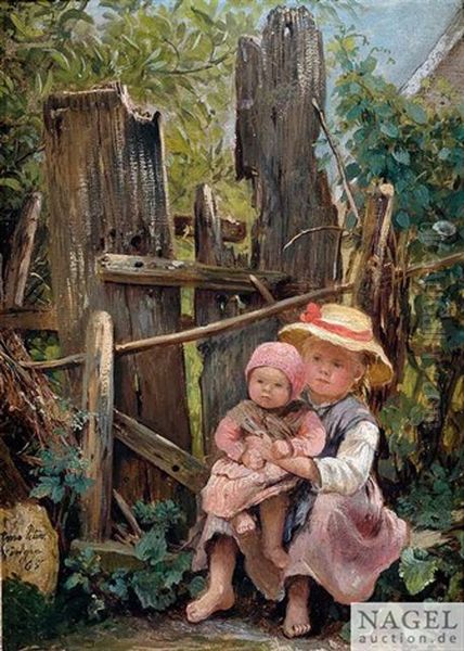 Kinder Im Garten Oil Painting by Anna Peters