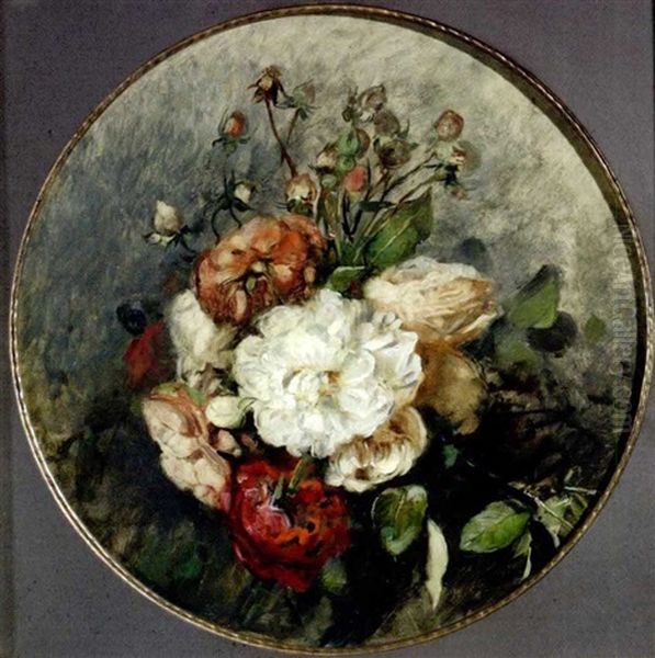 Stilleben Mit Rosen Oil Painting by Anna Peters