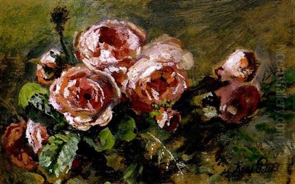 Bouquet Von Pfingstrosen Oil Painting by Anna Peters