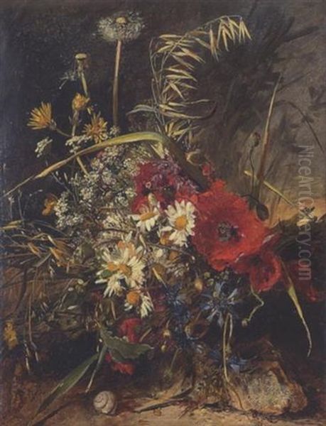 Stillleben Mit Wiesenblumen Oil Painting by Anna Peters