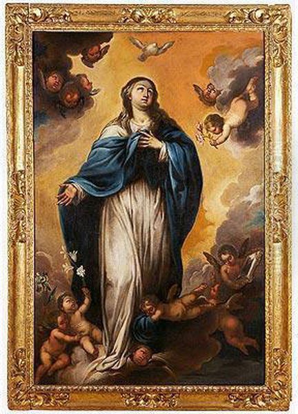 Inmaculada Concepcion Oil Painting by Pedro Anastasio Bocanegra