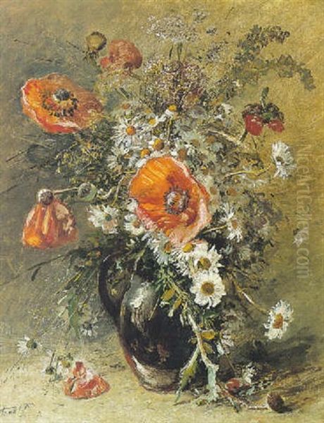 Feldblumenstraus Oil Painting by Anna Peters