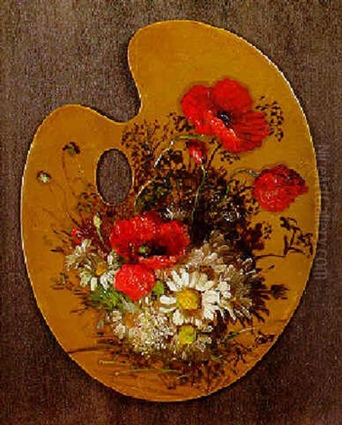 Stilleben Mit Mohnblumen Und Margeriten Oil Painting by Anna Peters