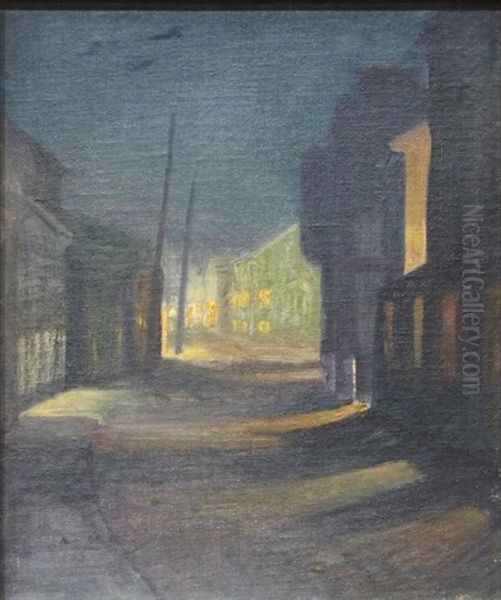 Street At Night Oil Painting by Charles Rollo Peters