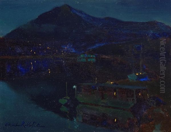 A Belvedere Harbor View With Mt. Tamalpais Beyond by Charles Rollo Peters