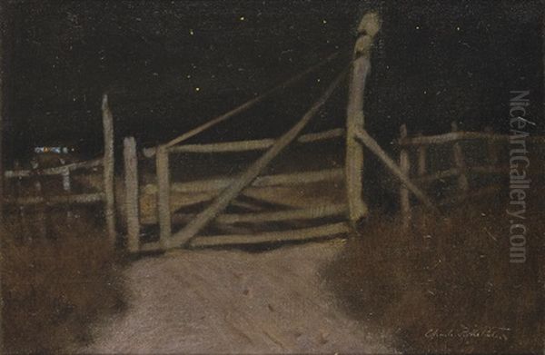 Gate To The Adobe Oil Painting by Charles Rollo Peters