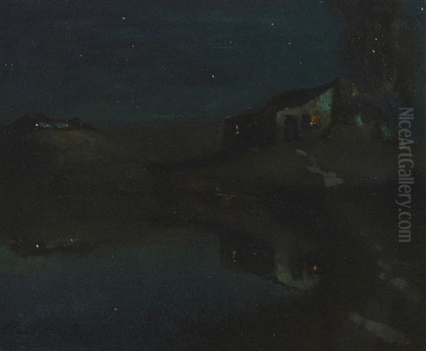 San Francisquito Nocturne Oil Painting by Charles Rollo Peters