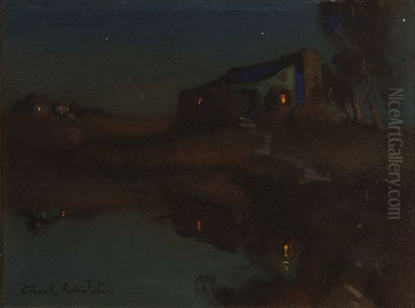 Adobe In The Moonlight Oil Painting by Charles Rollo Peters