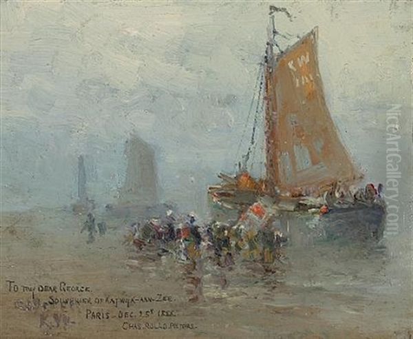 Katwijk-aan-zee Oil Painting by Charles Rollo Peters