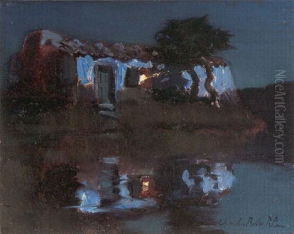 Nightime Reflections Oil Painting by Charles Rollo Peters