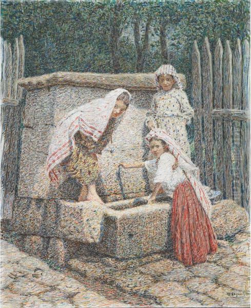 Kutnai (by The Well) Oil Painting by Spiro Bocarie