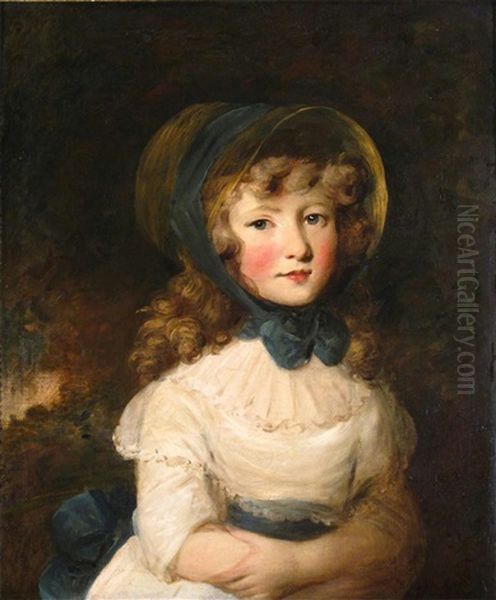 Portrait Of A Girl Thought To Be Miss Louisa Hanway Oil Painting by Rev. Matthew William Peters