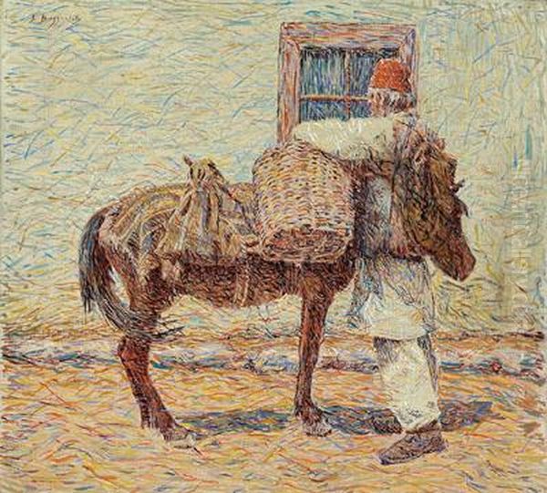 Ith Donkey Oil Painting by Spiro Bocarie