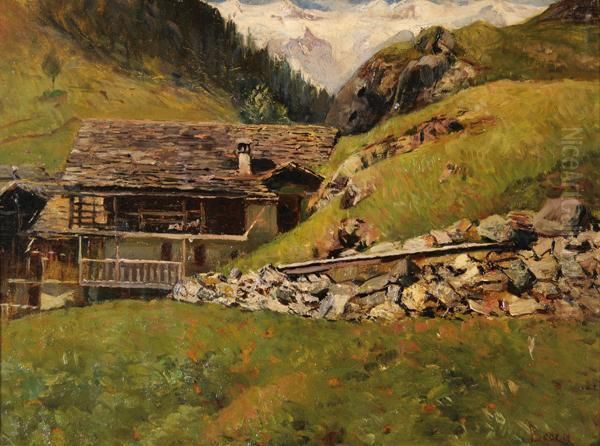 Paesaggio Di Montagna Oil Painting by Luigi Bocca