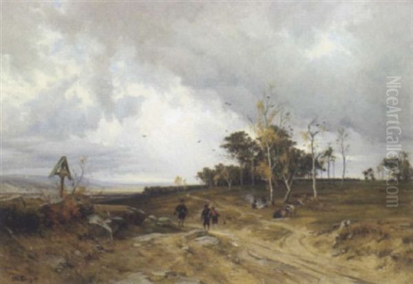 Aus Der Ebene Vor Wiener Neustadt Oil Painting by Otto Seraphim Peters