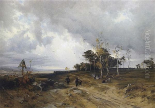 Aus Der Ebene Von Wiener Neustadt Oil Painting by Otto Seraphim Peters