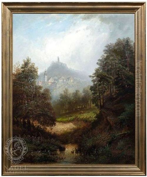 Der Lowenstein Bei Heilbronn Oil Painting by Pieter Francis Peters