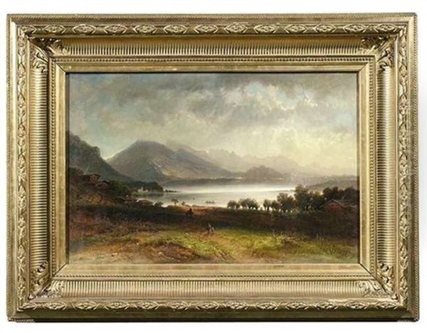 Blick Auf Den Chiemsee Und Die Umgebende Landschaft Oil Painting by Pieter Francis Peters