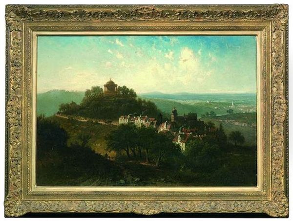 Blick Uber Rotenberg Und Den Wurttenberg In Das Neckartal Oil Painting by Pieter Francis Peters