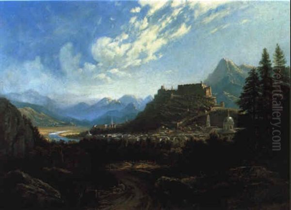 Ansicht Von Salzburg Oil Painting by Pieter Francis Peters