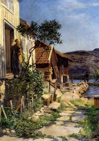 Fangsten Baeres Hjem Oil Painting by Wilhelm Otto Peters