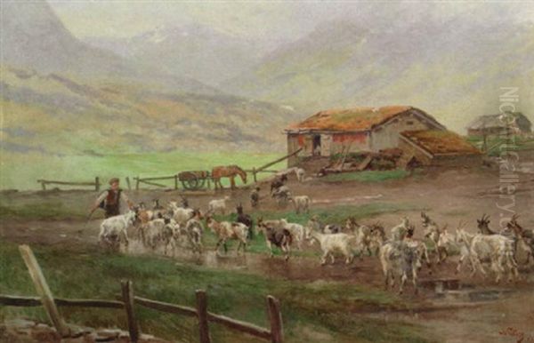 Pa Seteren Oil Painting by Wilhelm Otto Peters