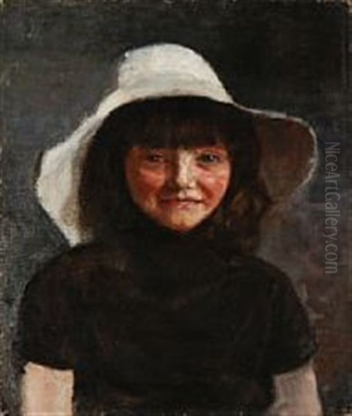 Portrait Of Dagny Broberg Oil Painting by Anna Sophie Petersen