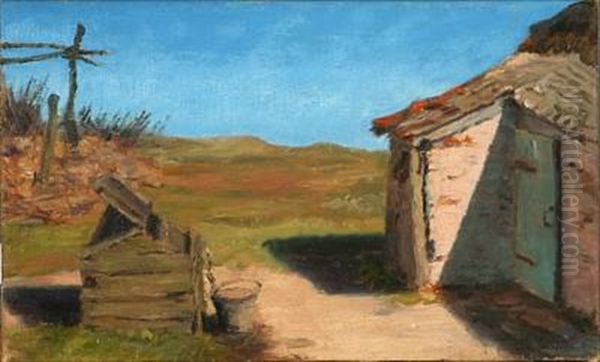 A Well At A Farmhouse, Skagen Oil Painting by Anne Sophie Petersen