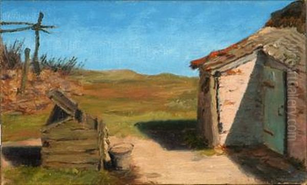 A Well At A Farmhouse, Skagen Oil Painting by Anne Sophie Petersen