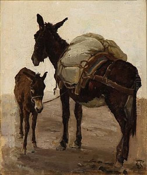 Donkeys by Edvard Frederik Petersen